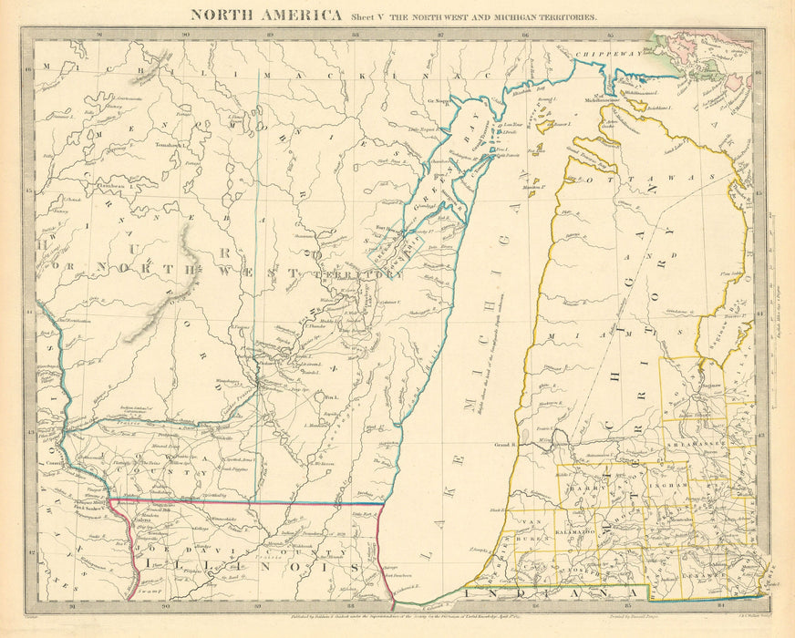 Medicine Teepees, 1844 Lake Michigan Region Map, by Dolores Purdy, Caddo Nation WInnebago