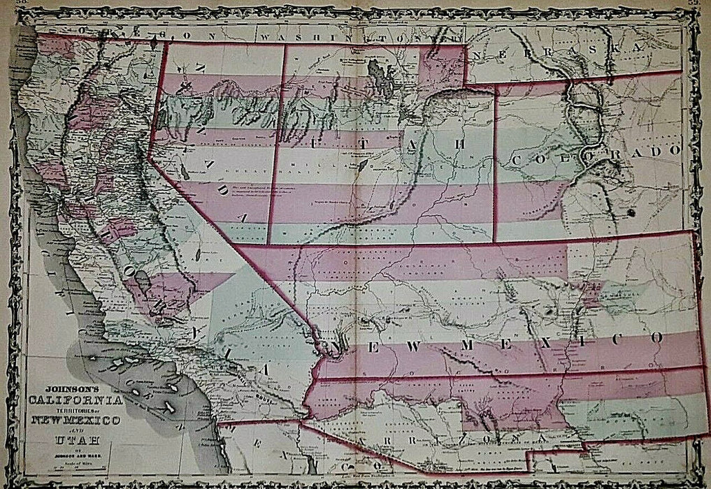 Kachinas' Territory, 1862 Map, by Wilmer Kaye