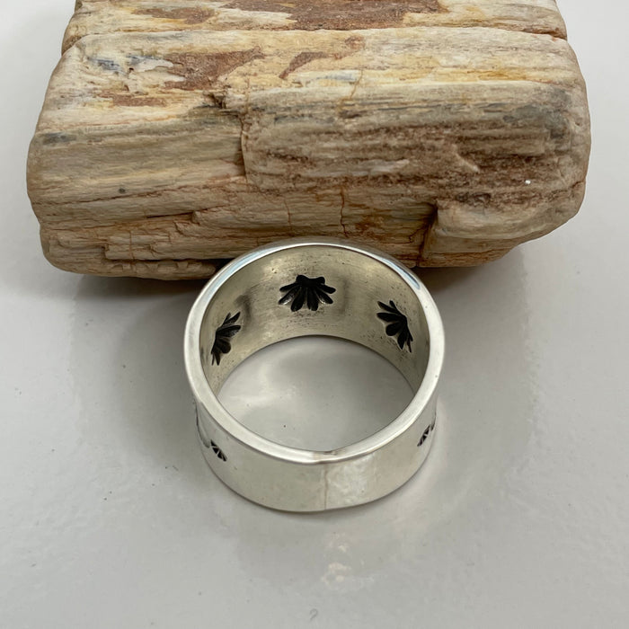 Traditional Stamped Navajo Silver Ring, by Ivan Howard