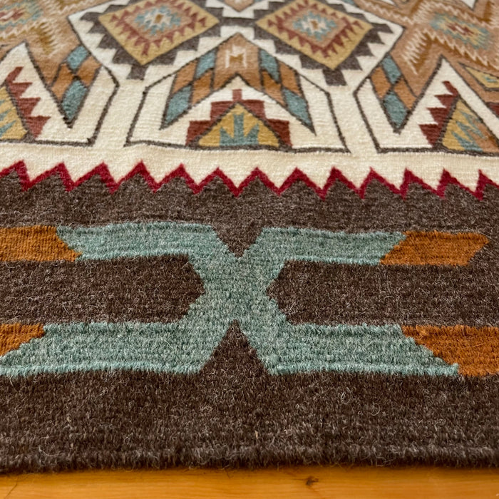 Teec Nos Pos Navajo Rug with Earth Tone Colors, by Irene Littleben