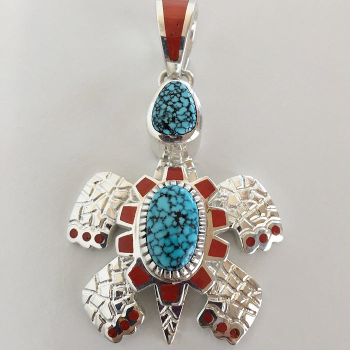 Turquoise, Coral, Silver Sea Turtle, by Vernon Haskie
