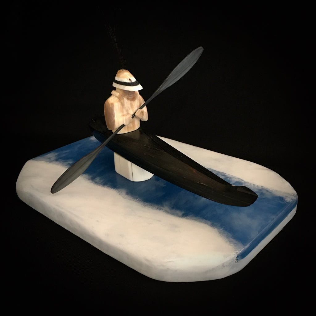 Baleen Kayaker, by Don Johnston Aleut Artist at Raven Makes Gallery