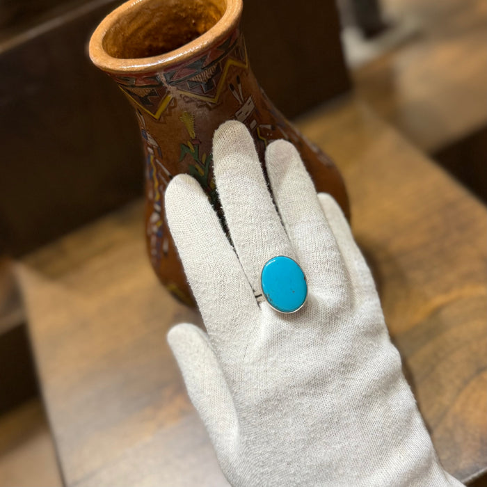 Royston Turquoise and Silver Ring, by Mary and Everett Teller