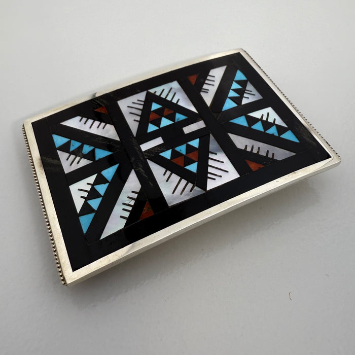 Zuni Inlay Belt Buckle, by Leander and Lisa Othole