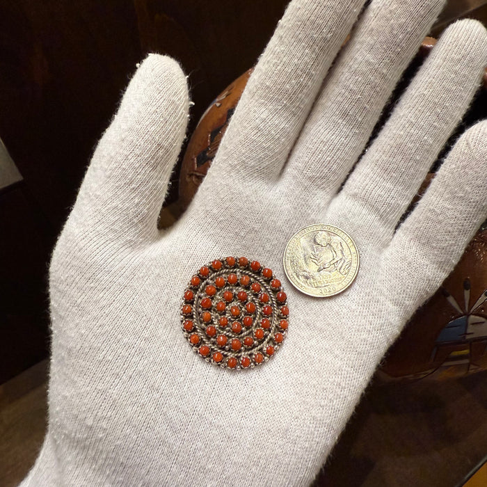Cluster Work Zuni Brooch or Pendant, by Randy Hooee