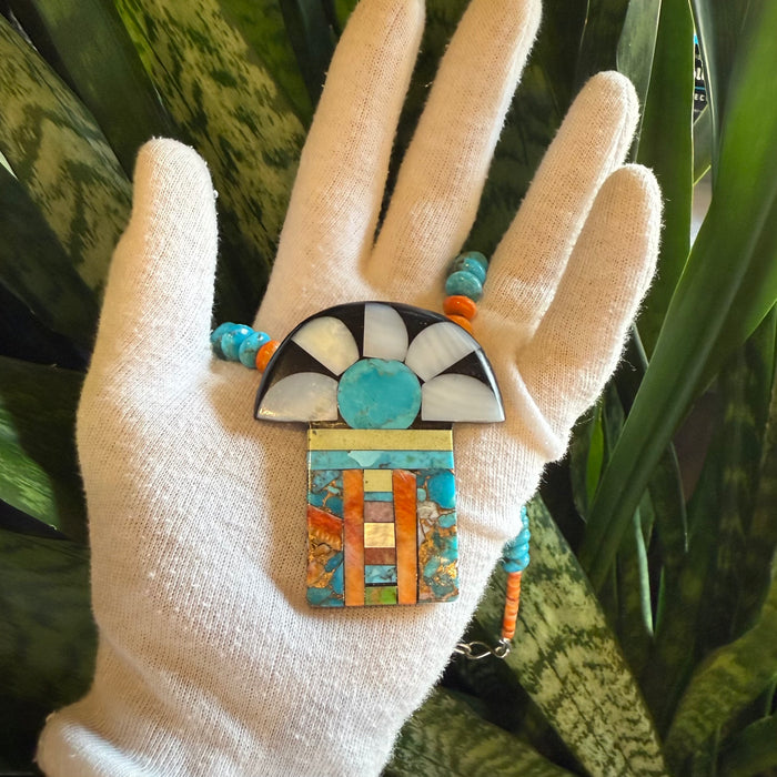 Mosaic Figural Inlay Necklace, by Mary L. Tafoya