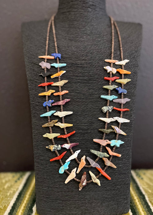Bears and Birds Zuni Fetish Necklace, by Rosita Kaamasee– Raven Bears and Birds Zuni Fetish Necklace, by Rosita Kaamasee– Raven