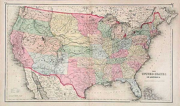 She Waits For Him, 1855 Map, by Travis Blackbird