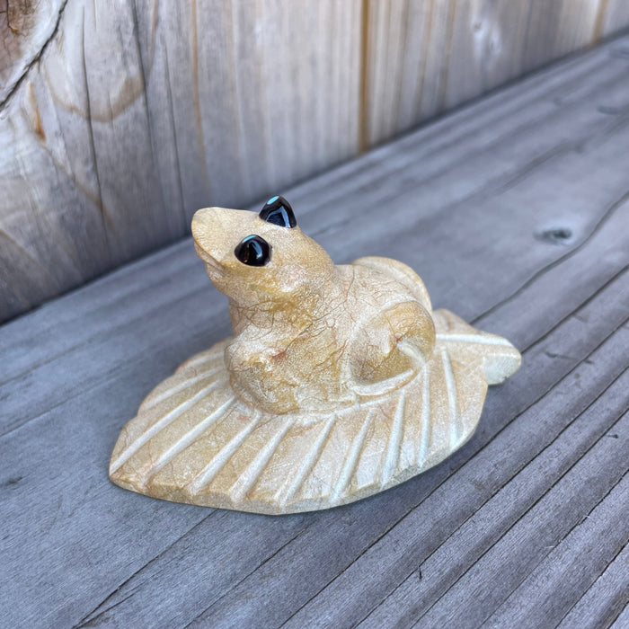 Frog on Lily Pad Zuni Fetish, by Freddie Leekya