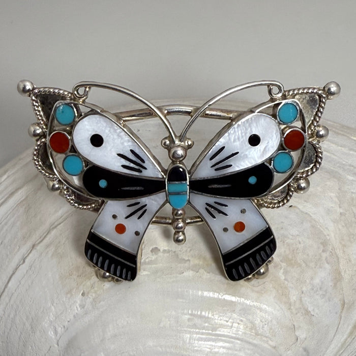 Zuni Inlay Butterfly Bracelet, by Lyndon Ahiyite