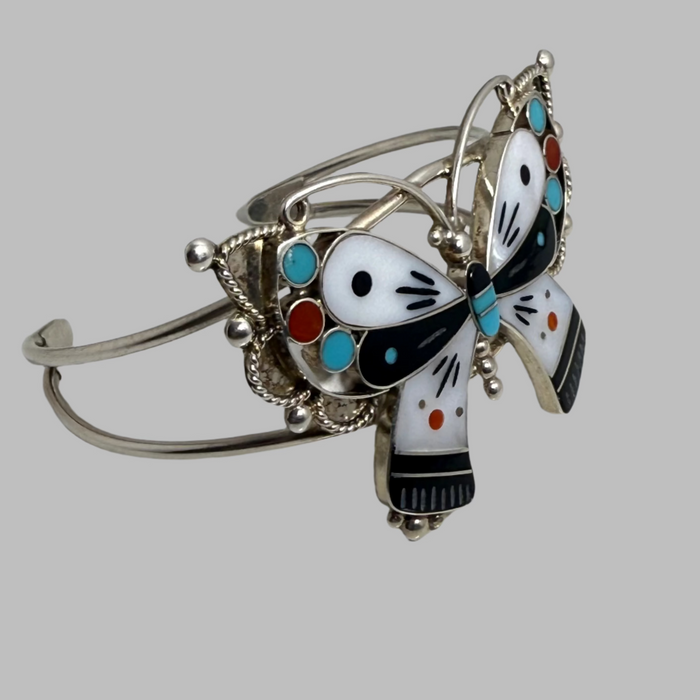 Zuni Inlay Butterfly Bracelet, by Lyndon Ahiyite