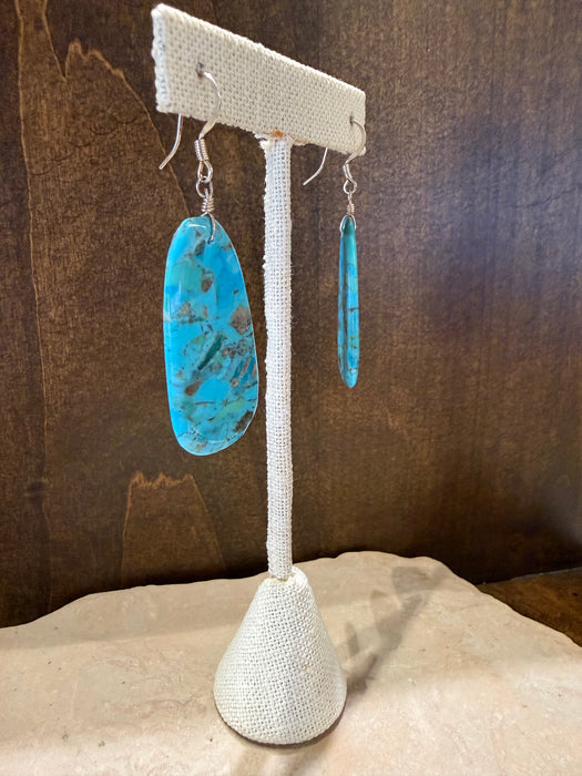 Turquoise Tab Earrings, by Mary Tafoya