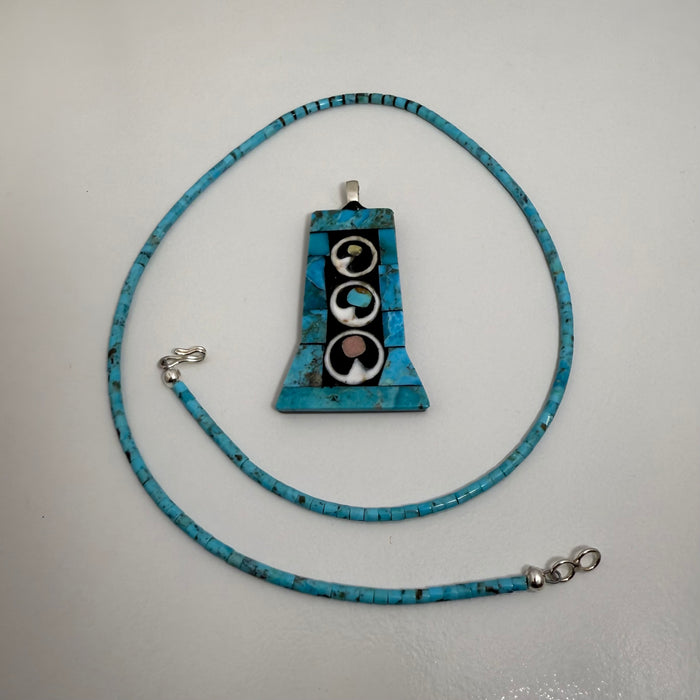 Orbital Mosaic Inlay Necklace, by Mary Louise Tafoya
