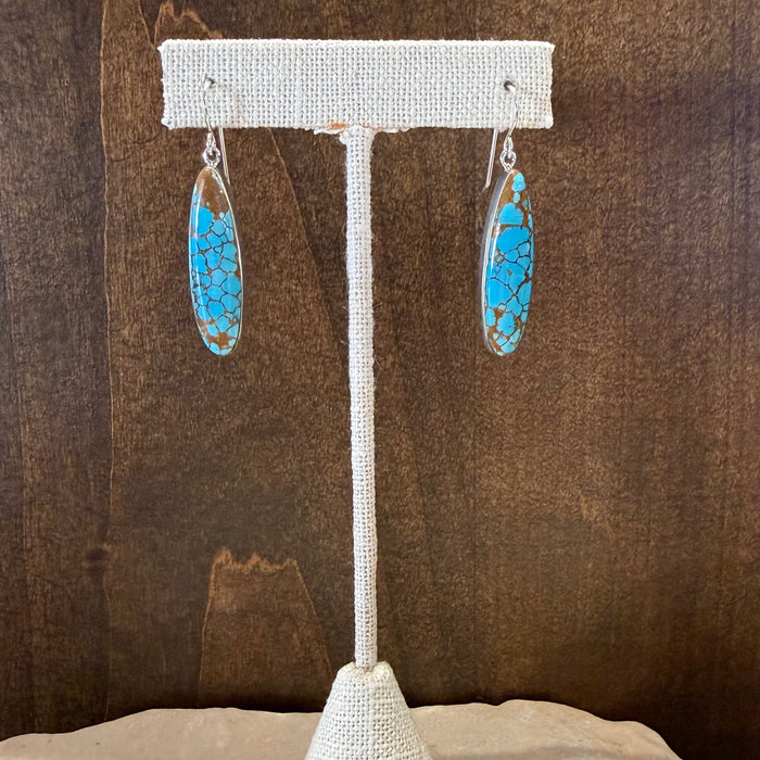 Handcrafted Navajo Turquoise and Silver Earrings, by Cathy Webster