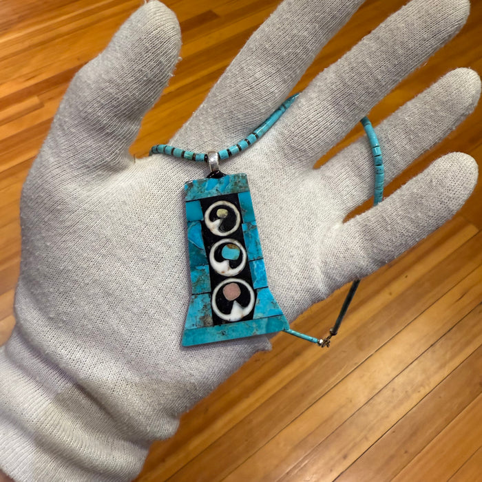 Orbital Mosaic Inlay Necklace, by Mary Louise Tafoya