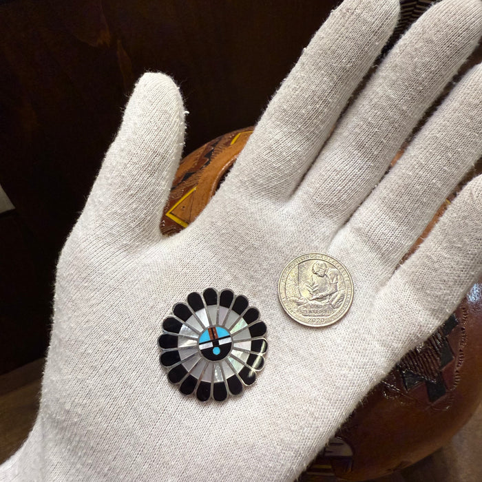 Zuni Sun Face Pin/Pendant, by Aprilene Unkenstine