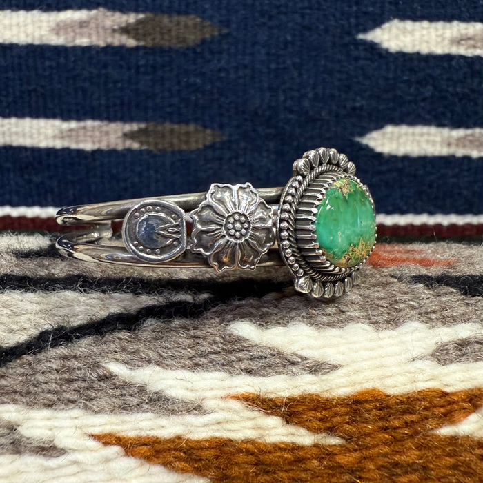 Emerald Valley Turquoise and Silver Bracelet, by Ivan Howard