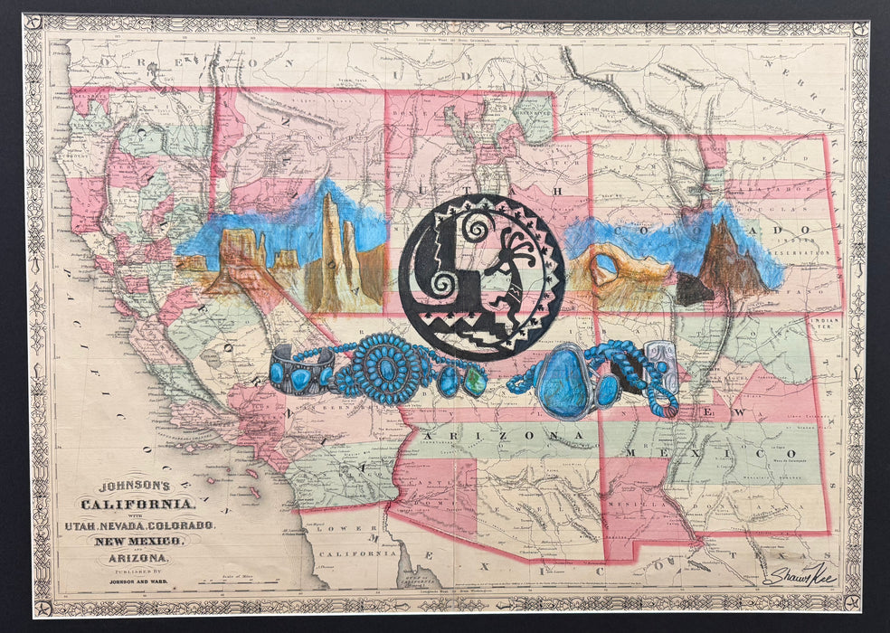 Dinaytah (Navajo Lands) 1864 Map of the Southwest, by Shawn Kee