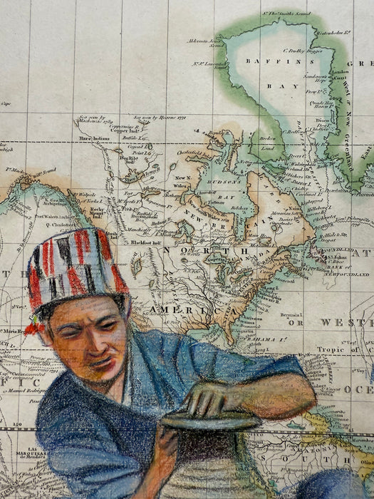 Potter and Spinner of Nepal, 1817 Map, by Chandra Tamrakar
