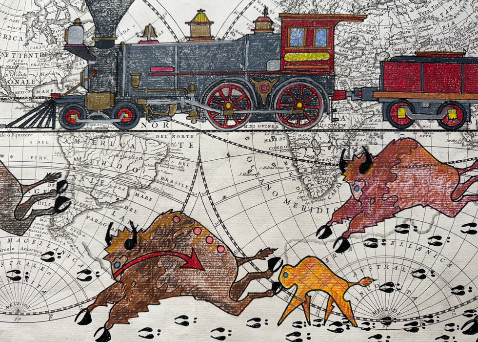 Change Came to the Buffalo Nation, 1674 World Map, by Dallin Maybee