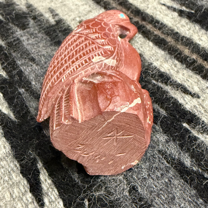 Zuni Eagle Fetish Carving, by Derrick Kaamasee