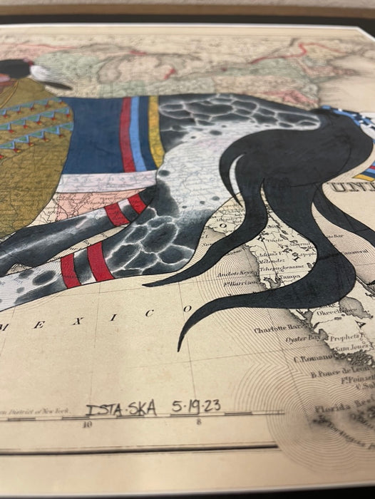 She Waits For Him, 1855 Map, by Travis Blackbird