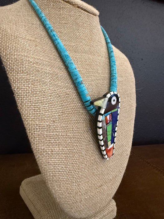 Abalone Breasted Hummingbird Necklace, by Mary L. Tafoya