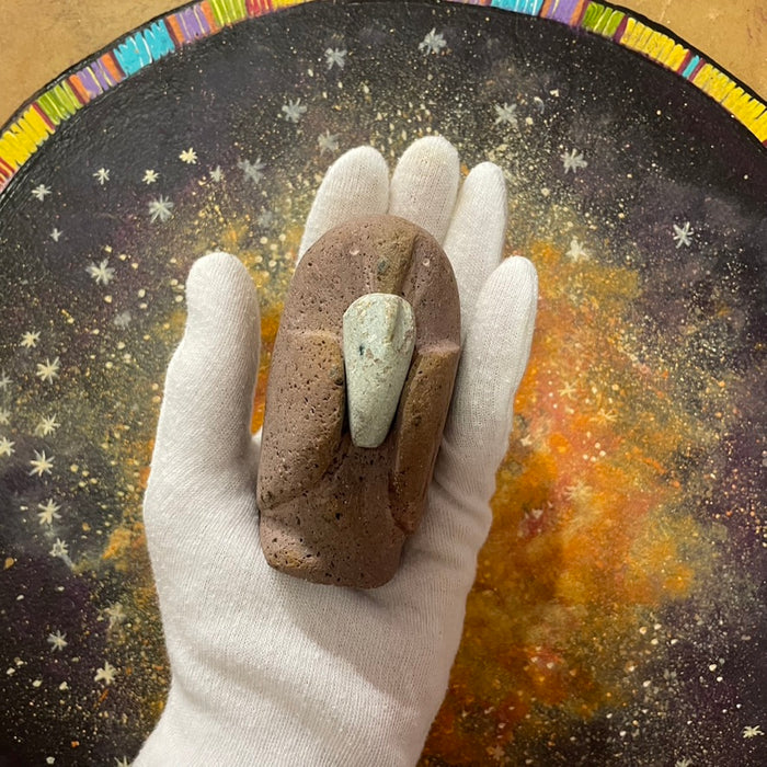 Owl & Owlet Stone Carving Fetish, by Salvador Romero