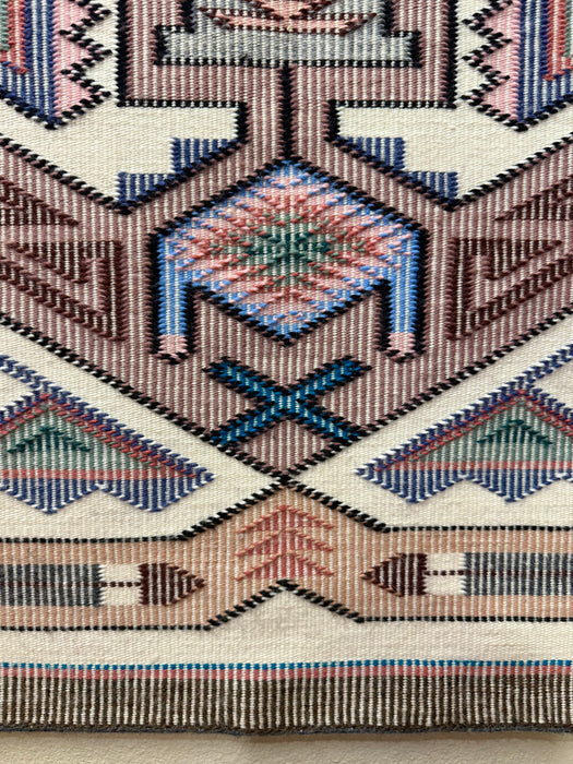 Raised Outline with Burntwater Colors Navajo Rug, by Marie Yazzie