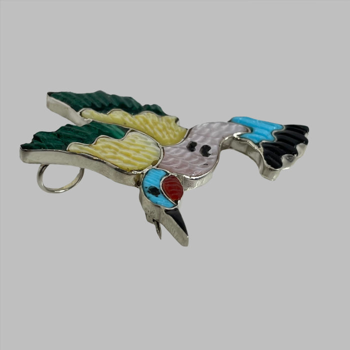 Zuni Inlay Hummingbird Pendant or Brooch, by Tamara Pinto