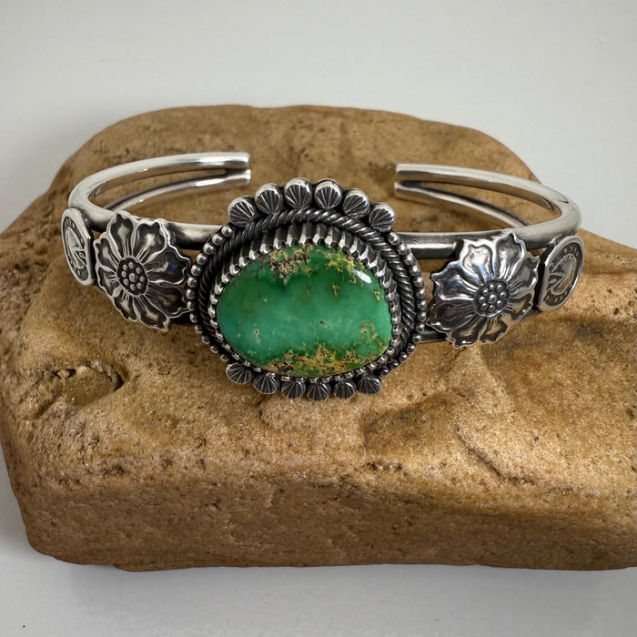 Emerald Valley Turquoise and Silver Bracelet, by Ivan Howard