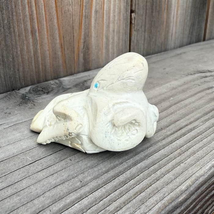White Marble Octopus Zuni Fetish, by Mike Coble