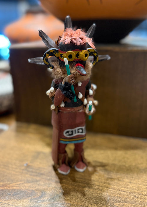 Racer Snake Kachina Doll, by Elroy Kawanyana