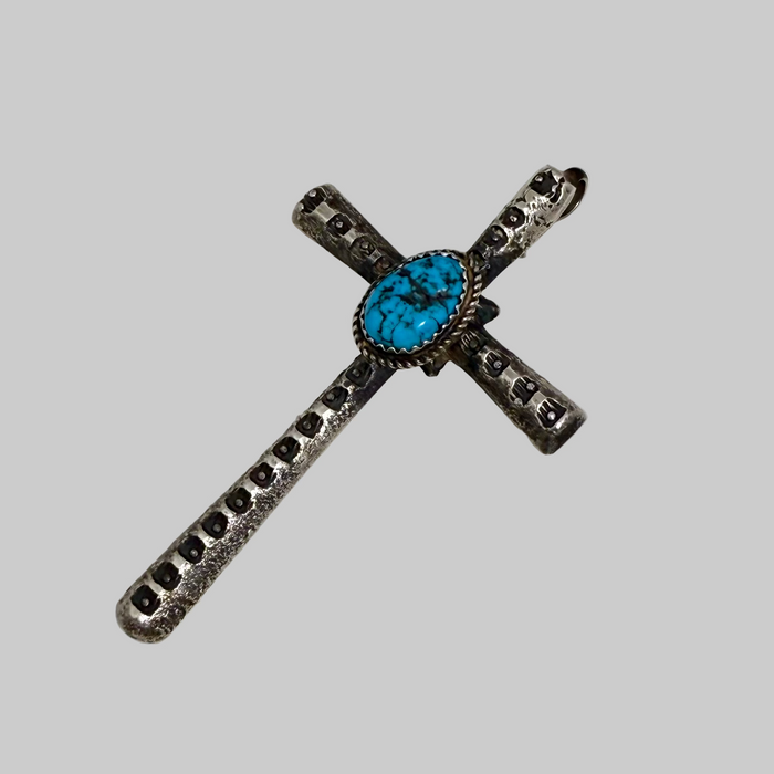 Sterling and Turquoise Cross Pendant, by Richard Yazza