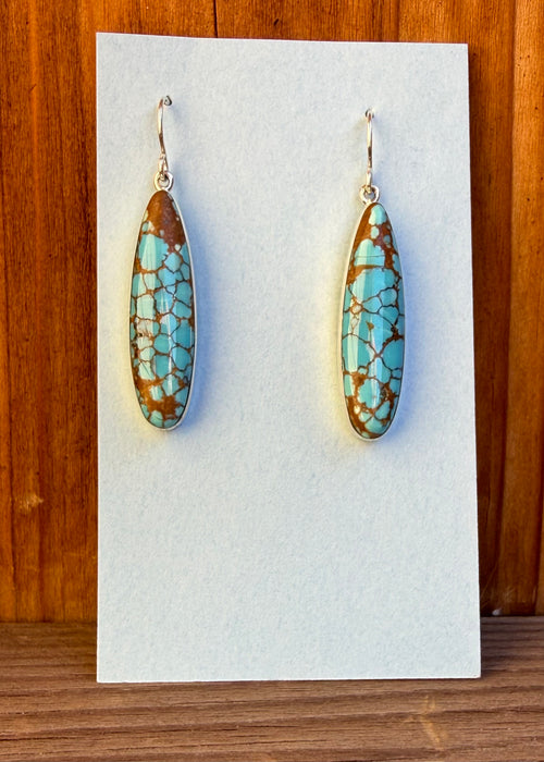 Handcrafted Navajo Turquoise and Silver Earrings, by Cathy Webster