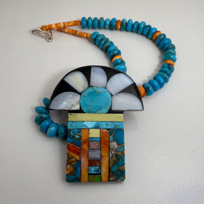 Mosaic Figural Inlay Necklace, by Mary L. Tafoya