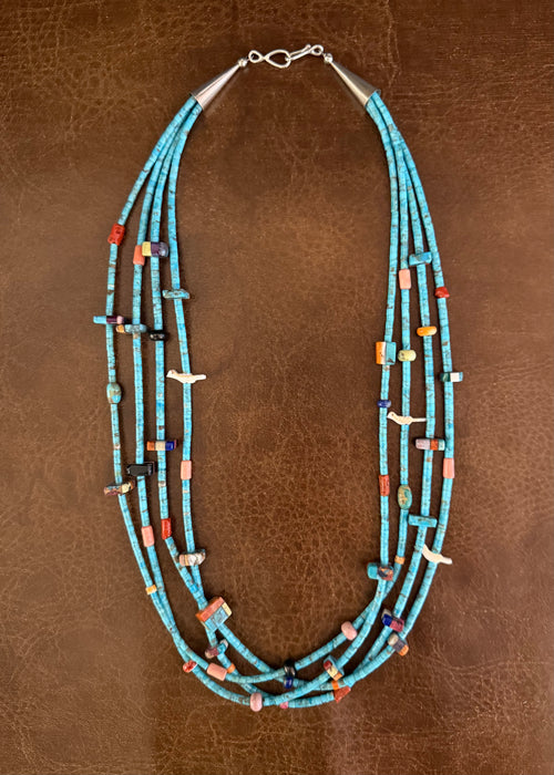 Heishi and Mosaic Inlay Treasure Necklace, by Mary L. Tafoya