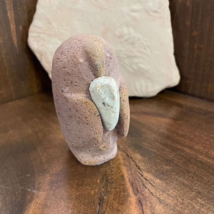 Owl & Owlet Stone Carving Fetish, by Salvador Romero