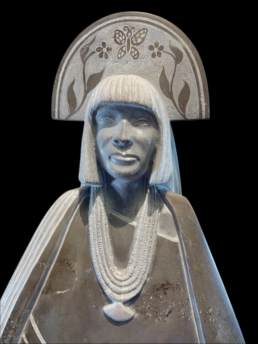 'Hints of Spring' Black Marble Sculpture, by Cliff Fragua