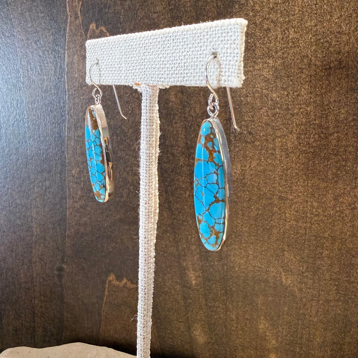 Handcrafted Navajo Turquoise and Silver Earrings, by Cathy Webster