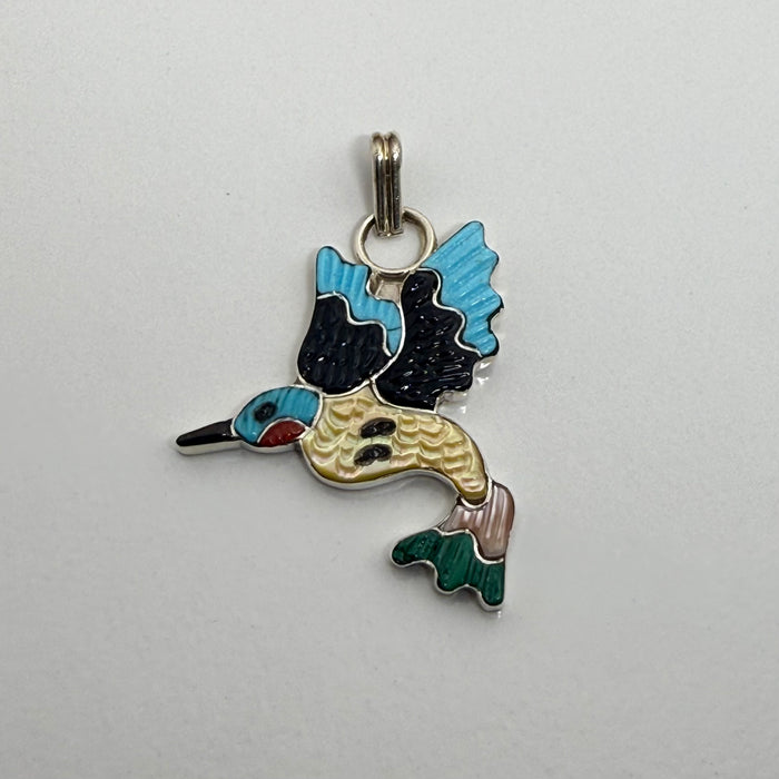 Zuni Inlay Hummingbird Pendant, by Tamara Pinto