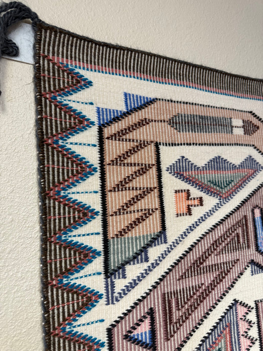 Raised Outline with Burntwater Colors Navajo Rug, by Marie Yazzie