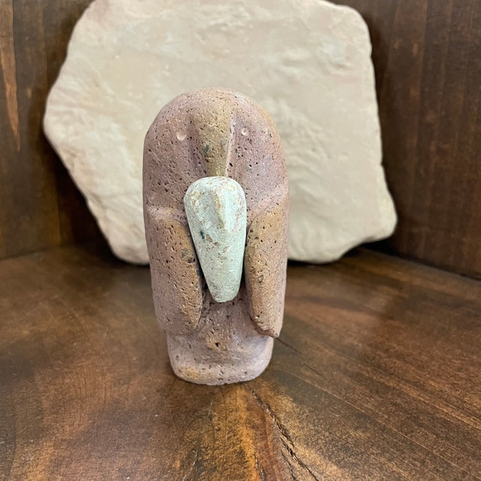 Owl & Owlet Stone Carving Fetish, by Salvador Romero