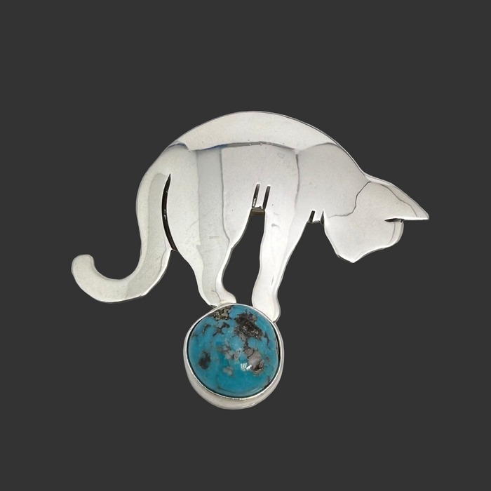 On Top of the World Cat Pin, by Ivan Howard