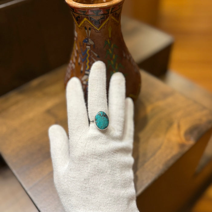Royston Turquoise and Silver Ring, by Mary and Everett Teller