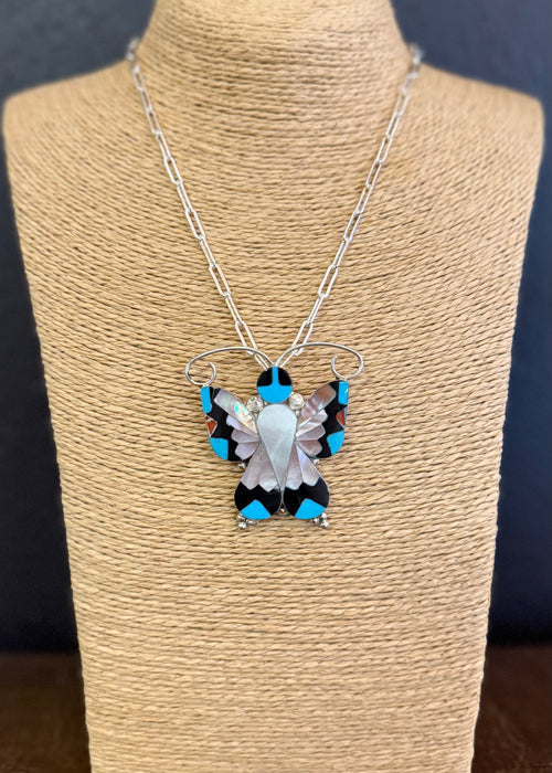 Zuni Inlay Butterfly Brooch or Pendant, by Allison Dishta