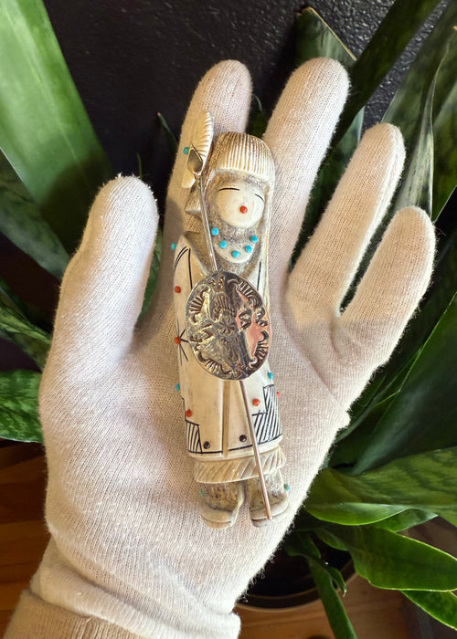 Zuni Warrior Maiden with Silver Shield, by Claudia Peina