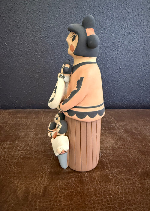 Standing Jemez Pueblo Storyteller Clay Doll, by Chrislyn Fragua