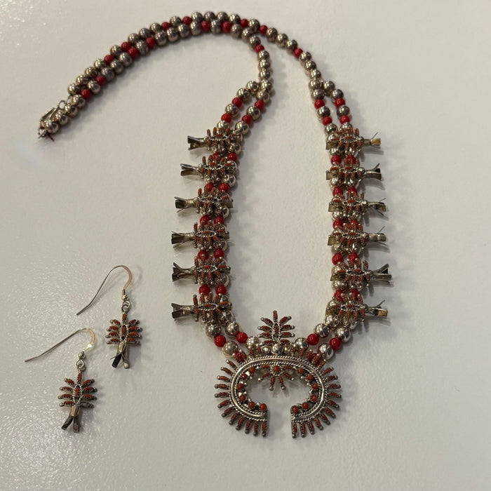 Needle Point Coral Necklace Set, by Virginia and Norman Hooee and Family