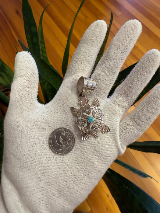 Sterling Silver Turtle Pendant, by Alonzo Mariano